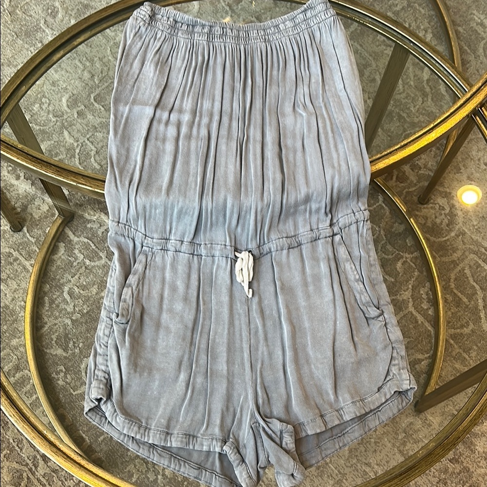 Chaser Gray Strapless Romper